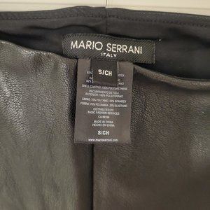 Mario Serrani black leather pants, S
